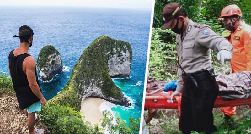 Турист чудом выжил, упав с 40-метровой скалы во время селфи